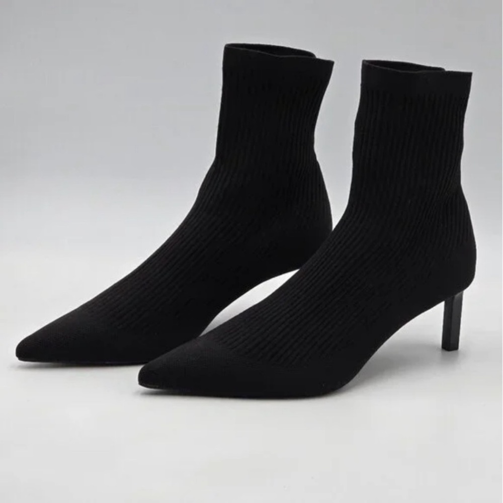Zara Sock Pointed Toe Ankle Bootie